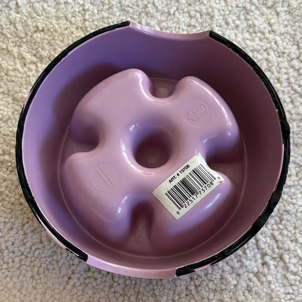 2- Pink Go Slow Anti Gulping Dog /Cat Feeding Bowls